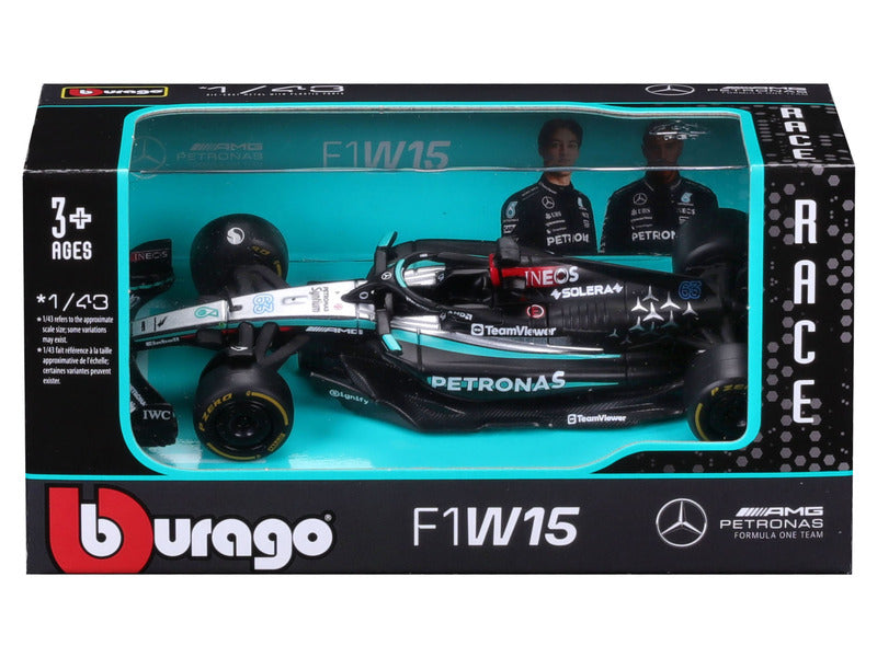 Mercedes model car, bburago, George Russell, #63, 1:43, F1W15
