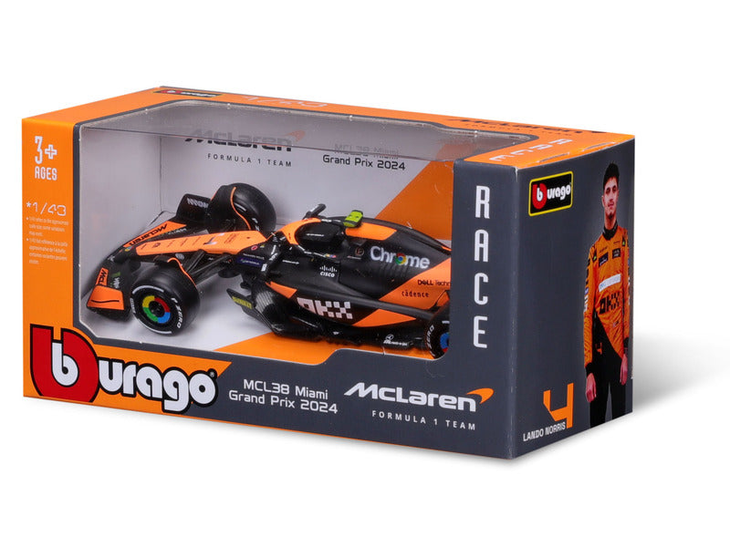 McLaren model car, Bburago, Lando Norris, Miami livery, MCL38 đ„