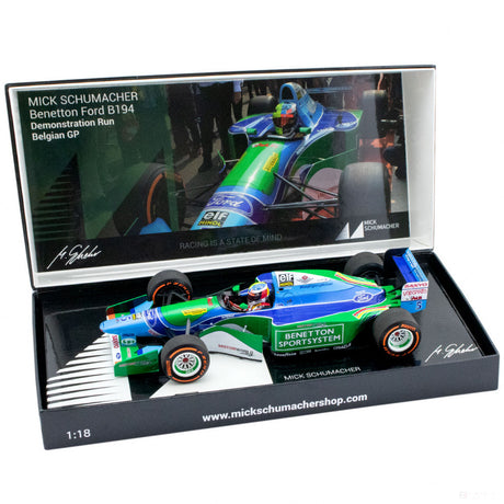 Mick Schumacher Model Car, Benetton Ford B194 Demo Run Belgium GP 2017, 1:18 scale, Blue, 2017 - FansBRANDS®