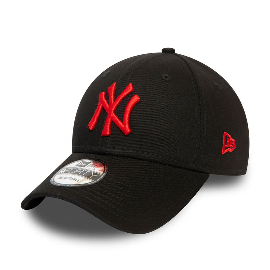 New York Yankees cap, red logo, New Era, 9FORTY, black