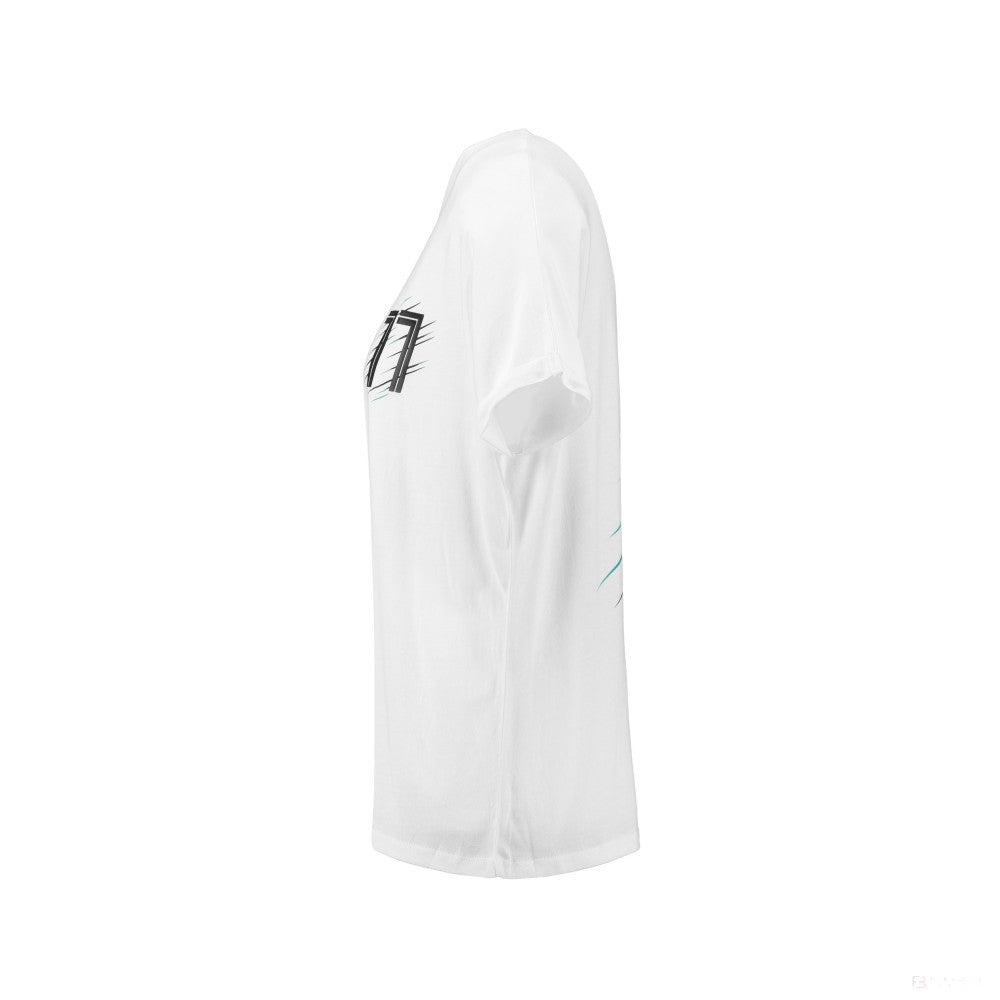 Mercedes Womens T-shirt, Bottas Valtteri 77, White, 2018 - FansBRANDS®
