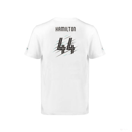 Mercedes Kids T-shirt, Hamilton, White, 2018 - FansBRANDS®