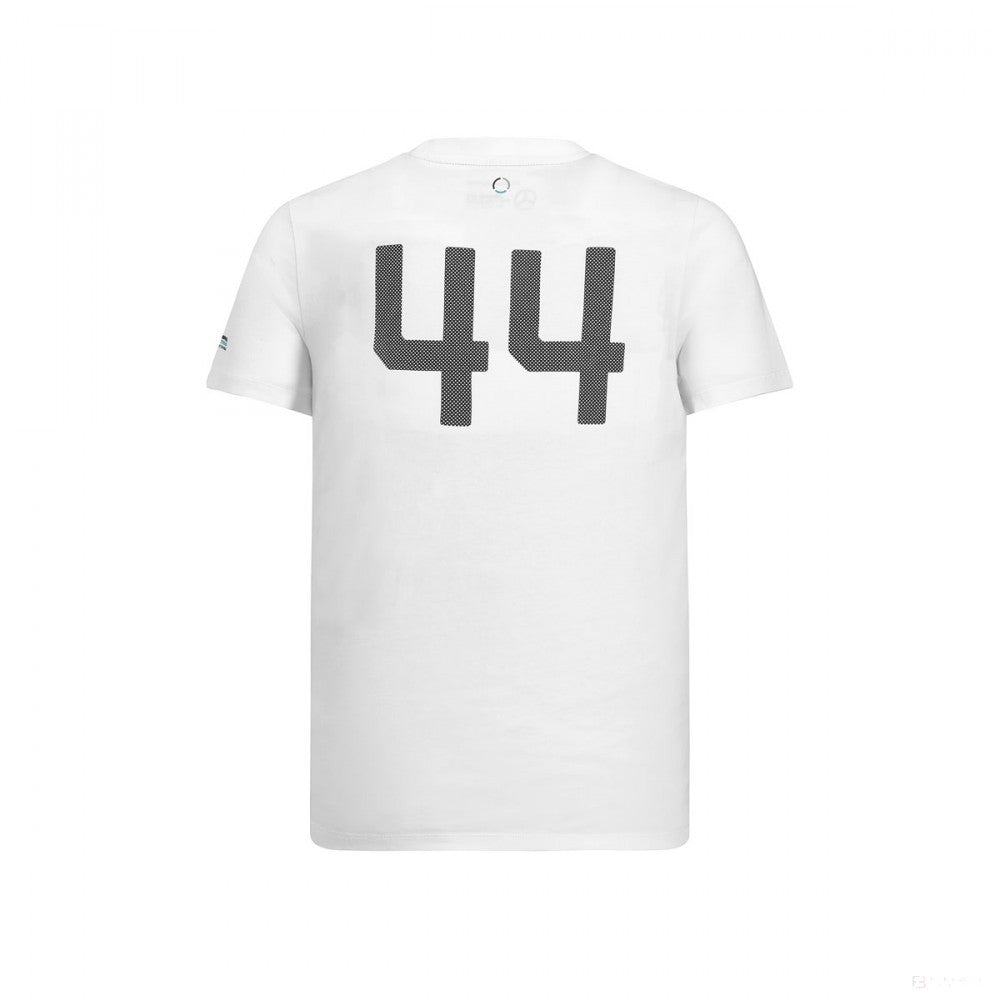 Mercedes T-shirt, Lewis Hamilton #44, White, 2019 - FansBRANDS®