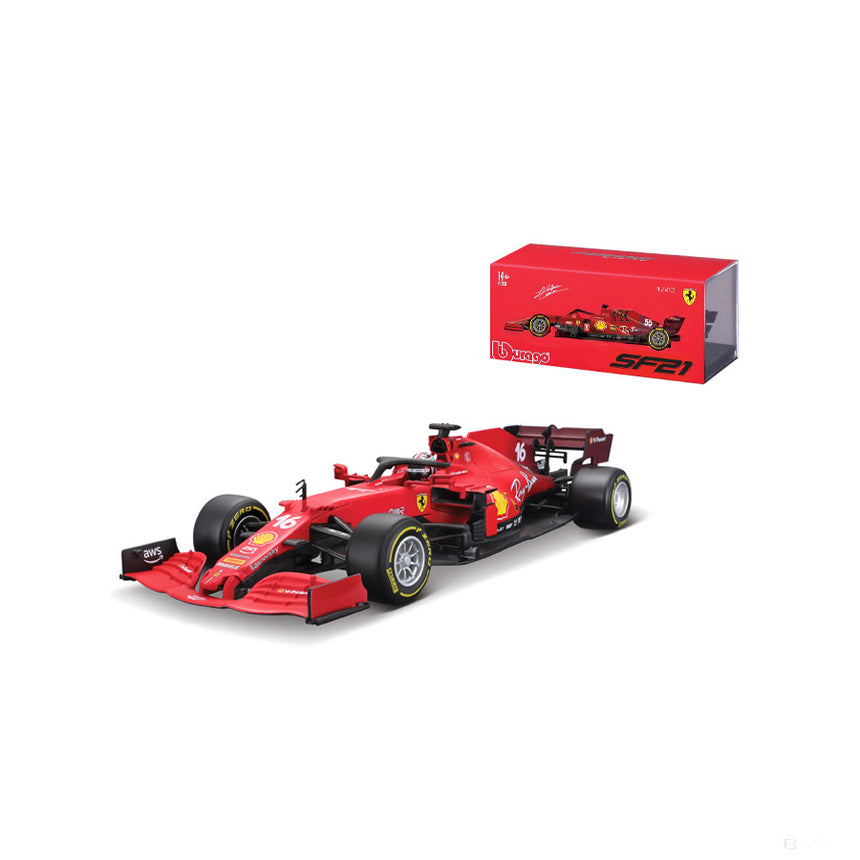 Ferrari Model car, SF21 Charles Leclerc Signature, 1:43 scale, Red, 2021 - FansBRANDS®