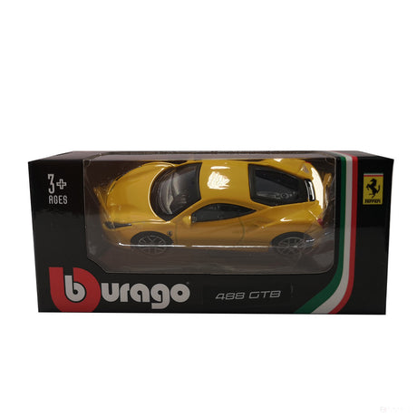 Ferrari Model car, 488 GTB, 1:64 scale, Yellow, 2020 - FansBRANDS®