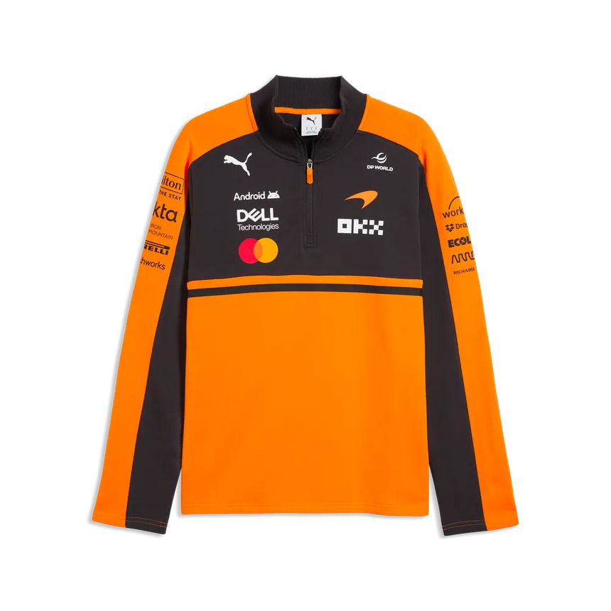 McLaren sweatshirt, team, half zipped, papaya, 2026