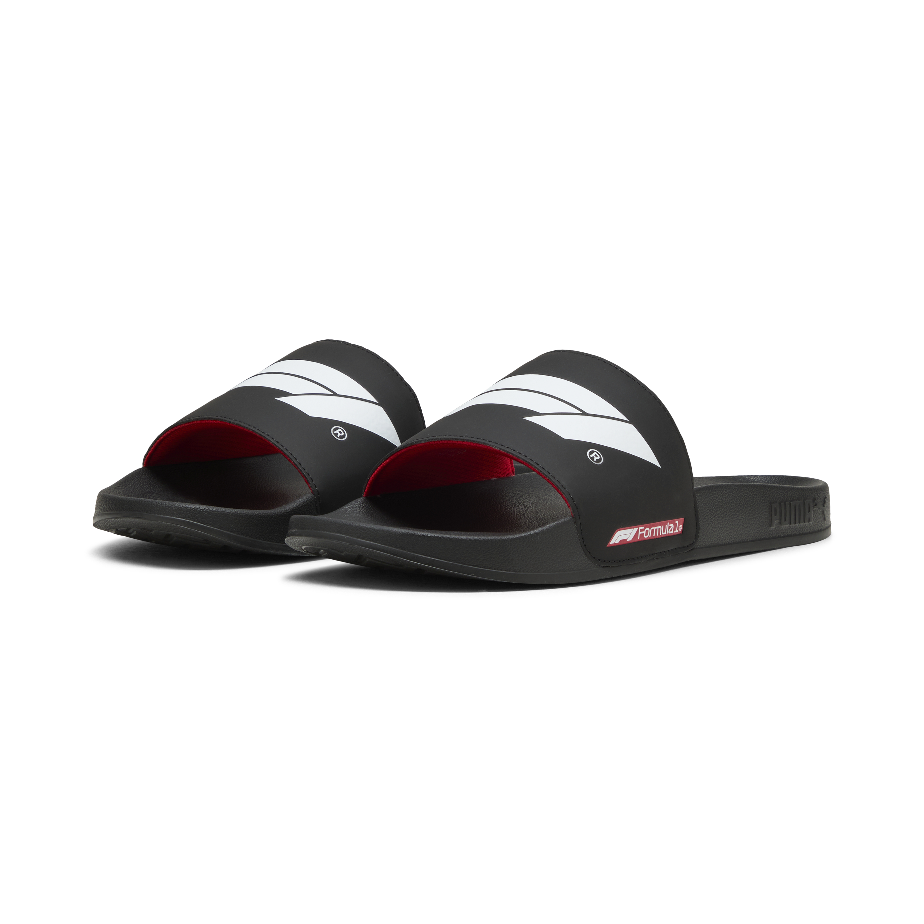 F1 logo slippers, Puma, Leadcat 2.0, black
