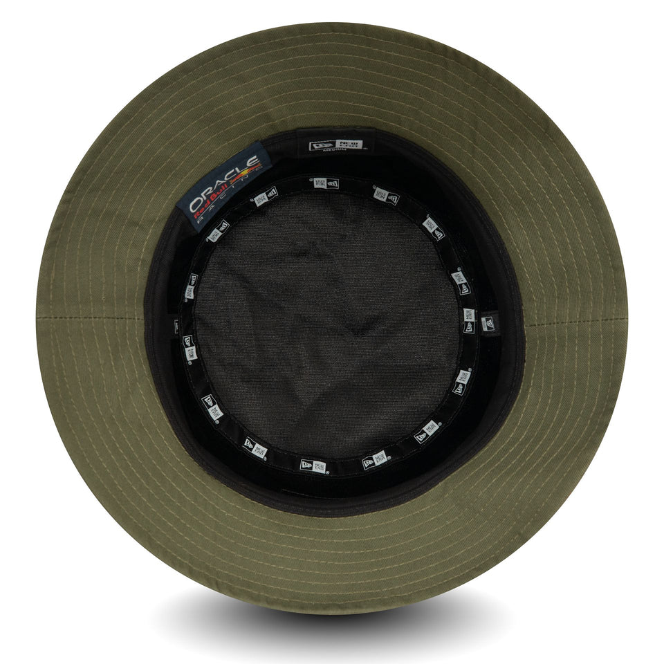 Sombrero de pescador Red Bull, New Era, de gamuza, cónico, verde