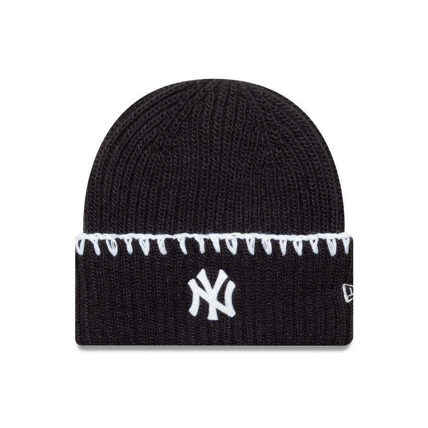 New York Yankees beanie, chunky topstitch, New Era, black