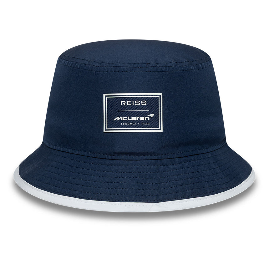 McLaren x Reiss bucket hat, seasonal, tapered, New Era, 9FORTY, blue