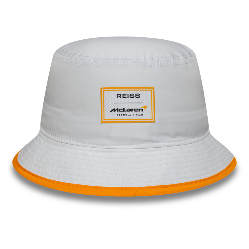 McLaren x Reiss bucket hat, seasonal, tapered, New Era, 9FORTY, white