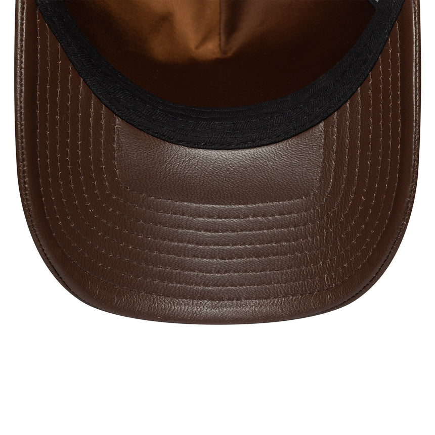 New York Yankees cap, leather, New Era, A-frame, brown