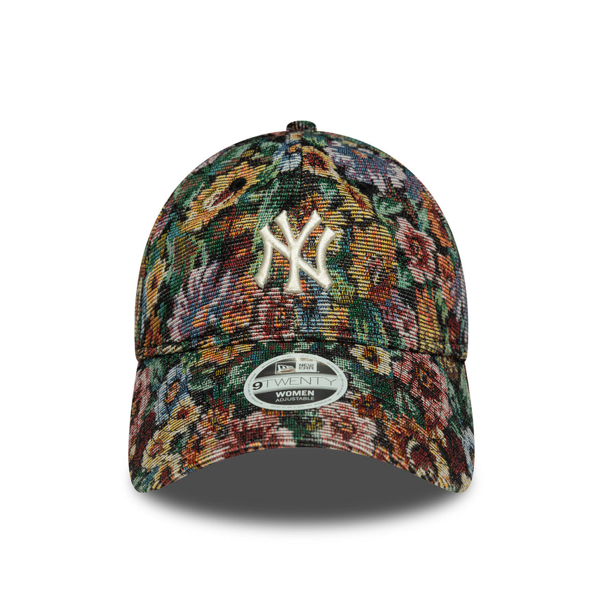 New York Yankees cap, women, floral, New Era, 9TWENTY, black multicolour