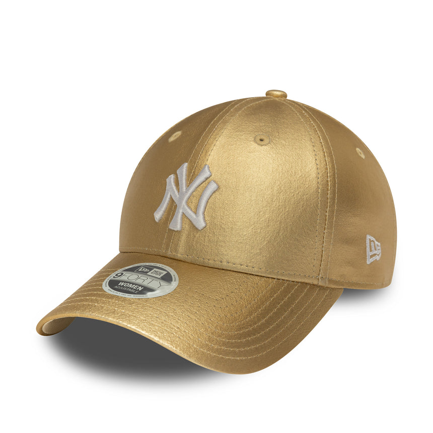 New York Yankees cap, metallic pin, New Era, 9FORTY, women, gold