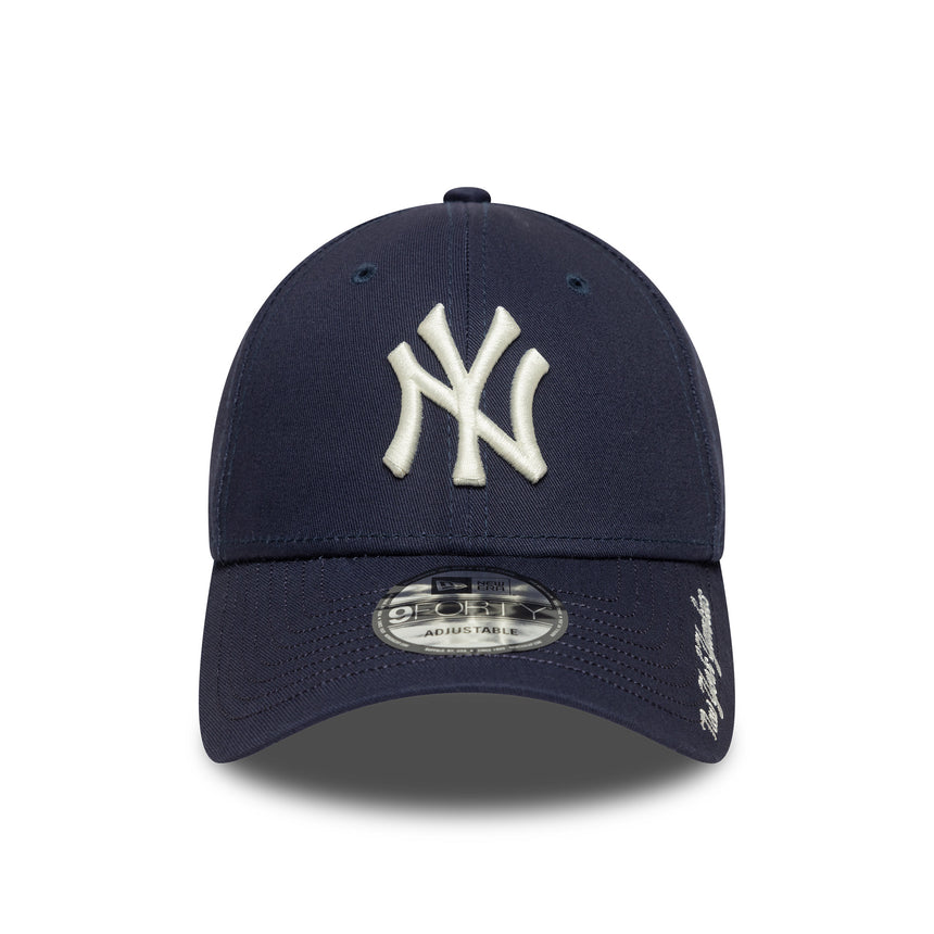 New York Yankees cap, visor script, New Era, 9FORTY, blue,