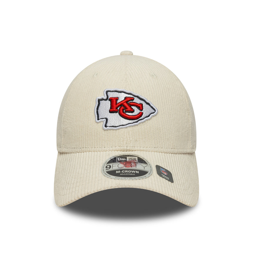 Kansas City Chiefs cap, cord, New Era, 9FORTY, beige