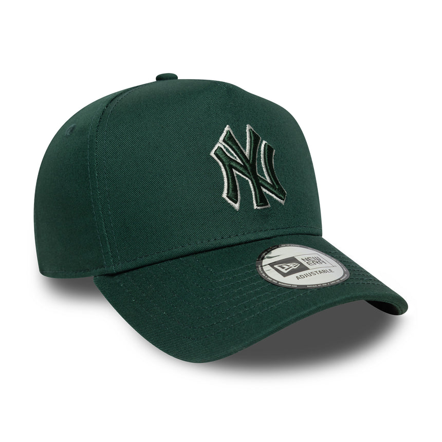 New York Yankees cap, outline frame, New Era, 9FORTY, single-tone, green