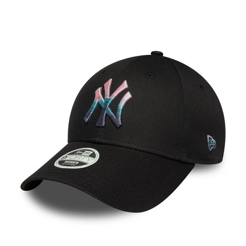 New York Yankees cap, metallic logo, 9FORTY, black