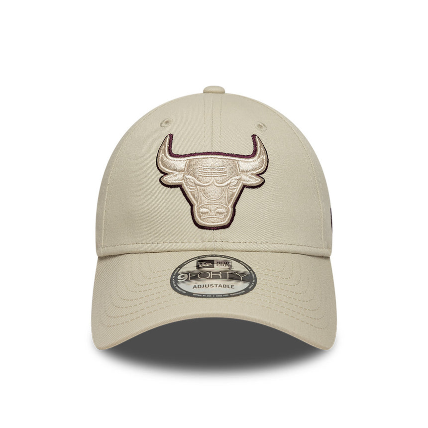 Chicago Bulls cap, TEAM OUTLINE pin, 9FORTY, grey