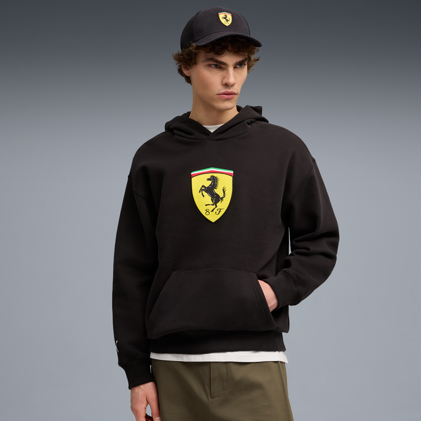 Ferrari hoodie, Puma, sportswear, shield logo, black š„
