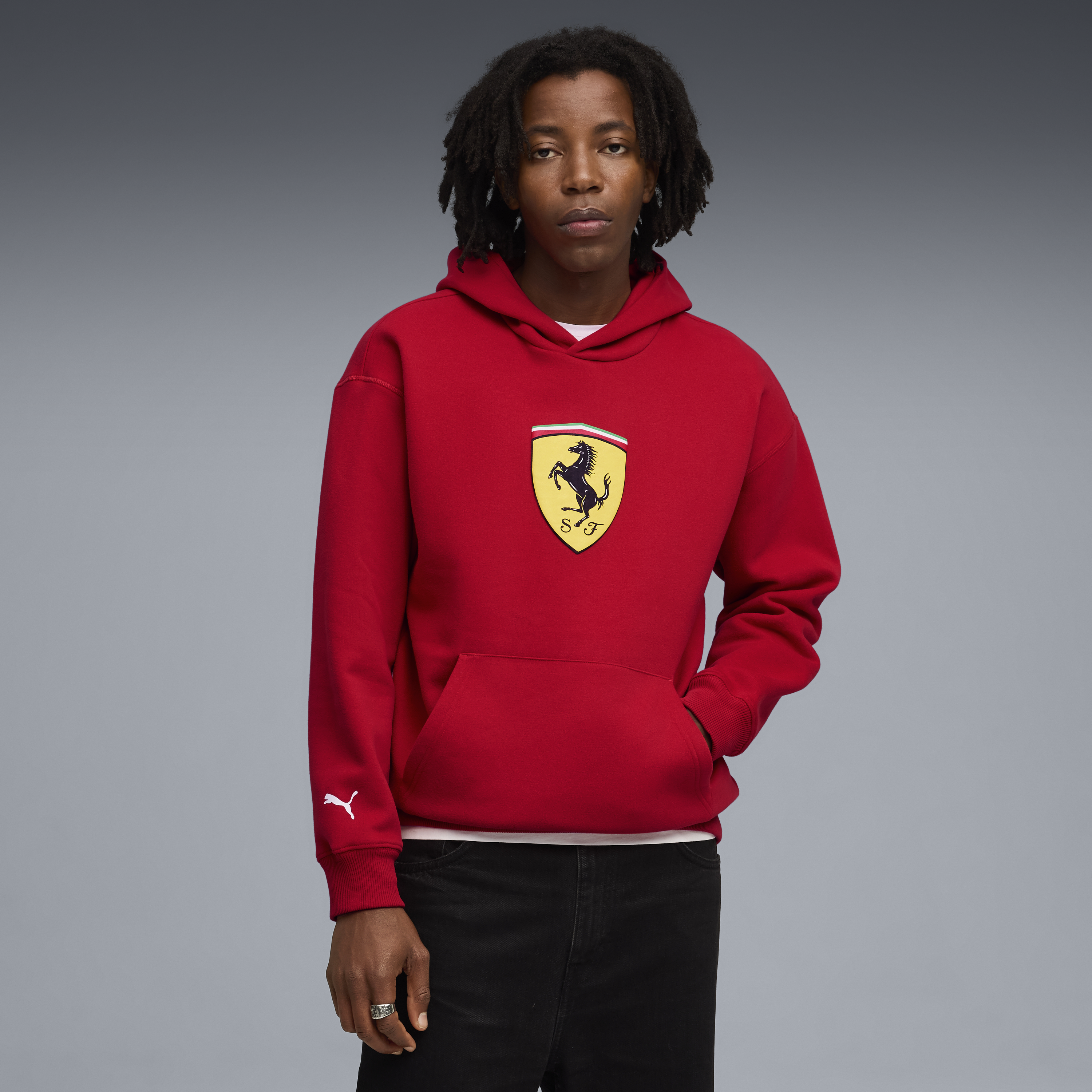 Ferrari hoodie, Puma, sportswear, shield logo, red š„