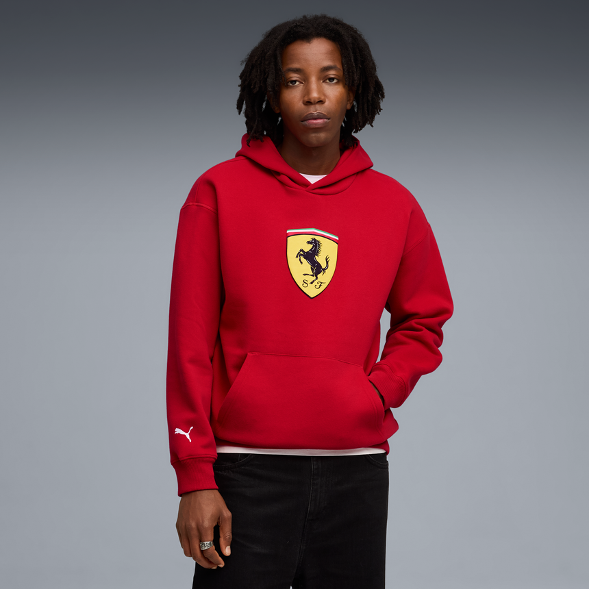 Ferrari hoodie, Puma, sportswear, shield logo, red š„