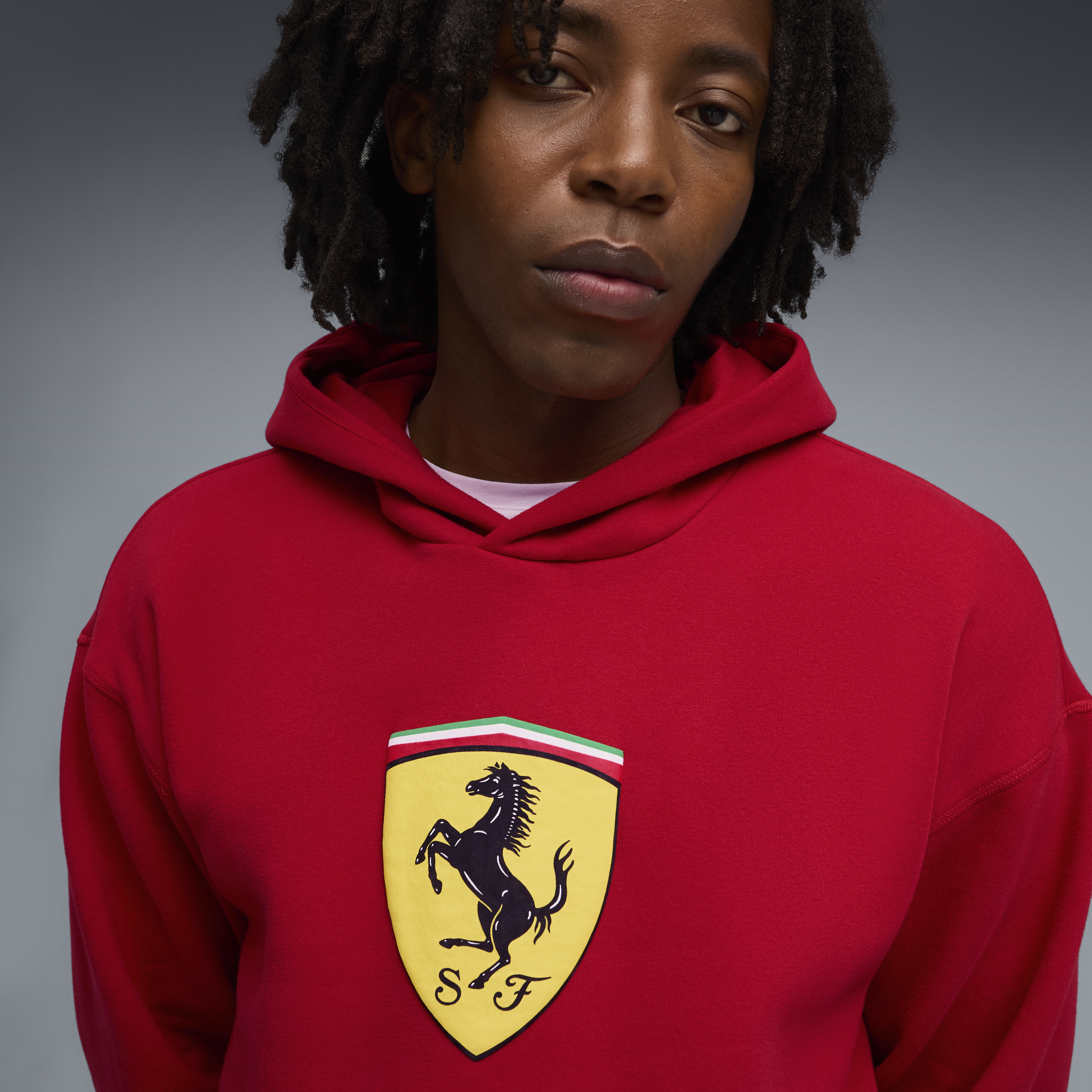 Ferrari hoodie, Puma, sportswear, shield logo, red š„