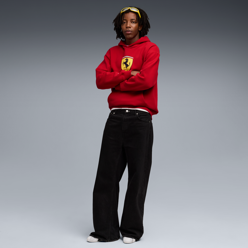 Ferrari hoodie, Puma, sportswear, shield logo, red š„