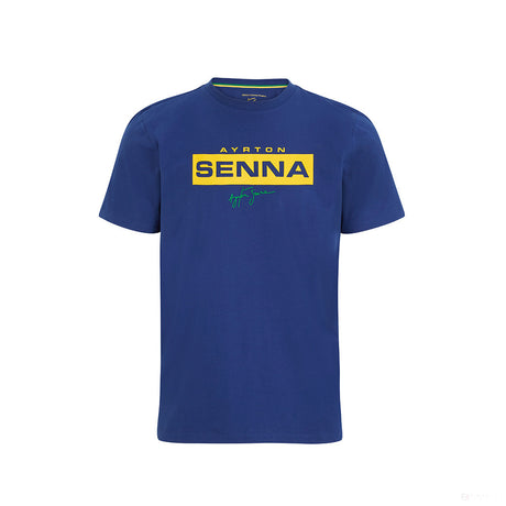 Ayrton Senna T-shirt, Logo, Blue, 2021 - FansBRANDS®