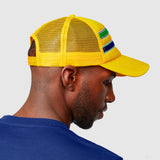 Ayrton Senna Baseball Cap, Trucker, Yellow, 2021 - FansBRANDS®