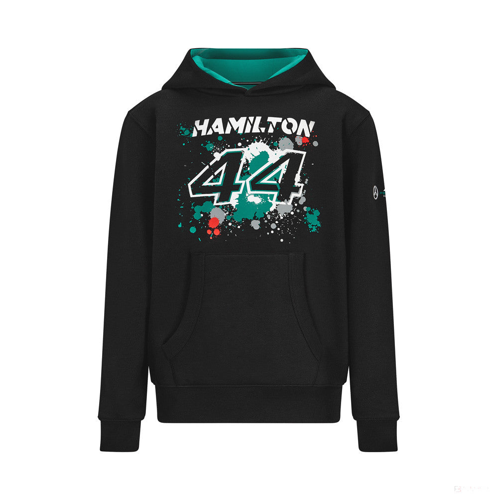 Mercedes Lewis Hamilton Kids Sweatshirt, LEWIS #44, Black, 2022 - FansBRANDS®