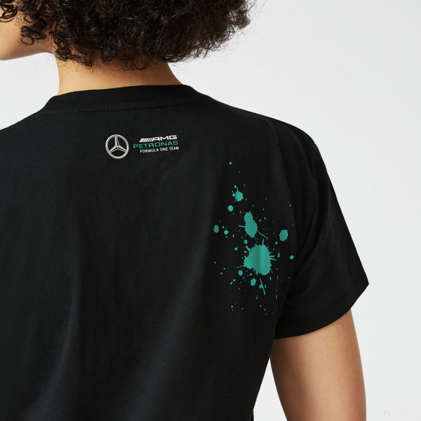 Mercedes Lewis Hamilton Womens T-Shirt, LEWIS #44, Black, 2022 - FansBRANDS®