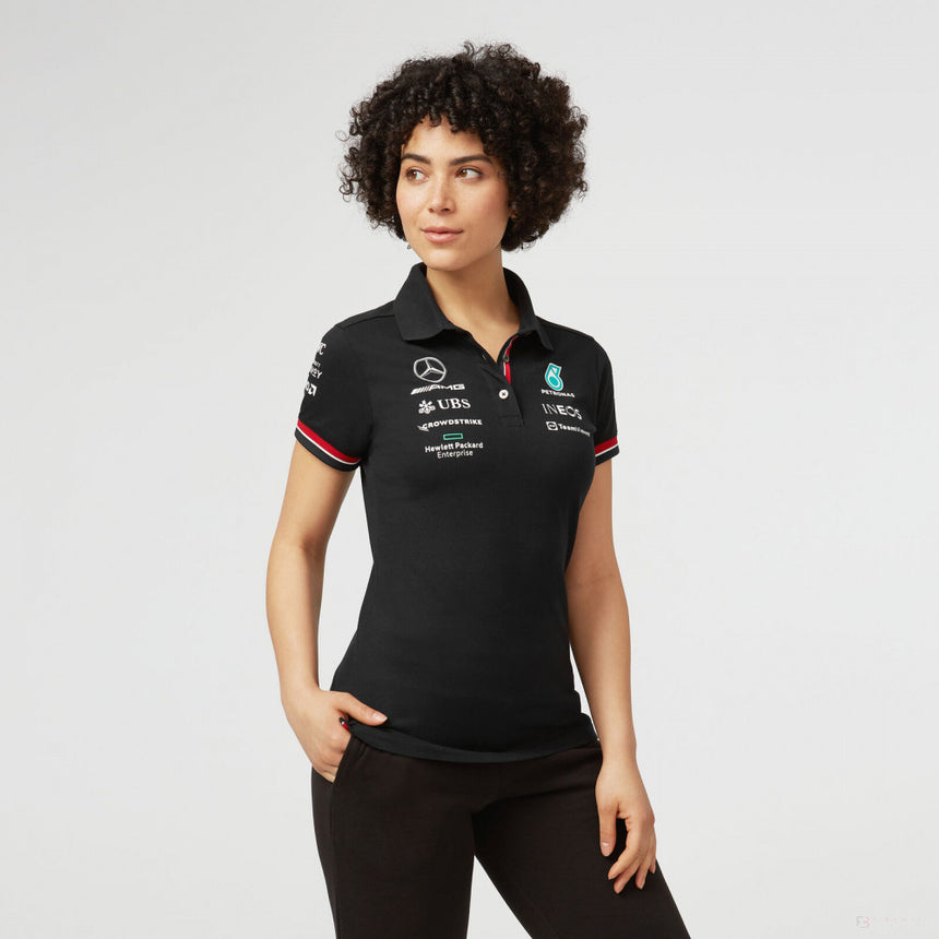 Mercedes Womens Polo, Team, Black, 2022 - FansBRANDS®