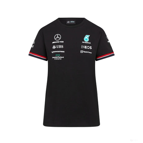 Mercedes Womens T-Shirt, Team, Black, 2022 - FansBRANDS®