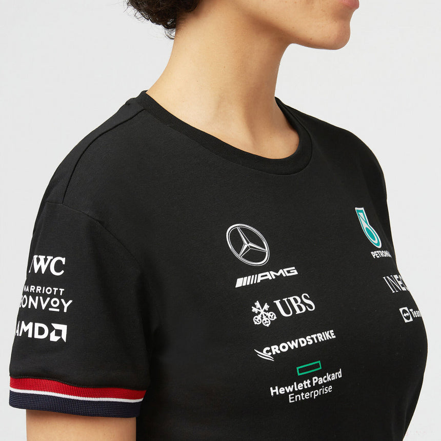 Mercedes Womens T-Shirt, Team, Black, 2022 - FansBRANDS®