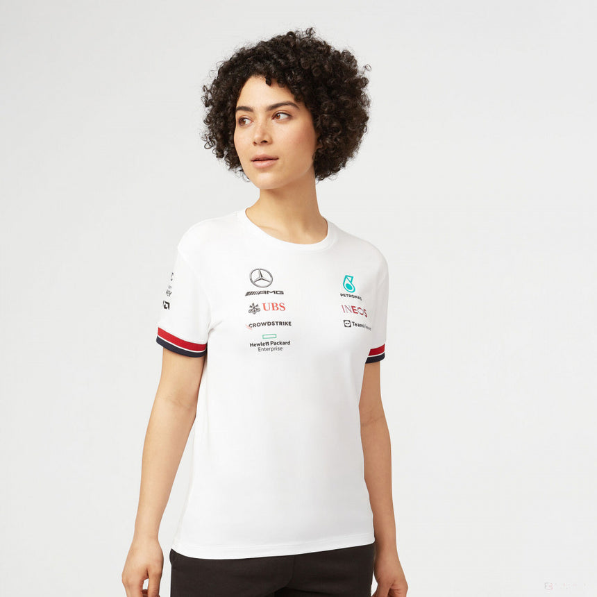 Mercedes Womens T-Shirt, Team, White, 2022 - FansBRANDS®