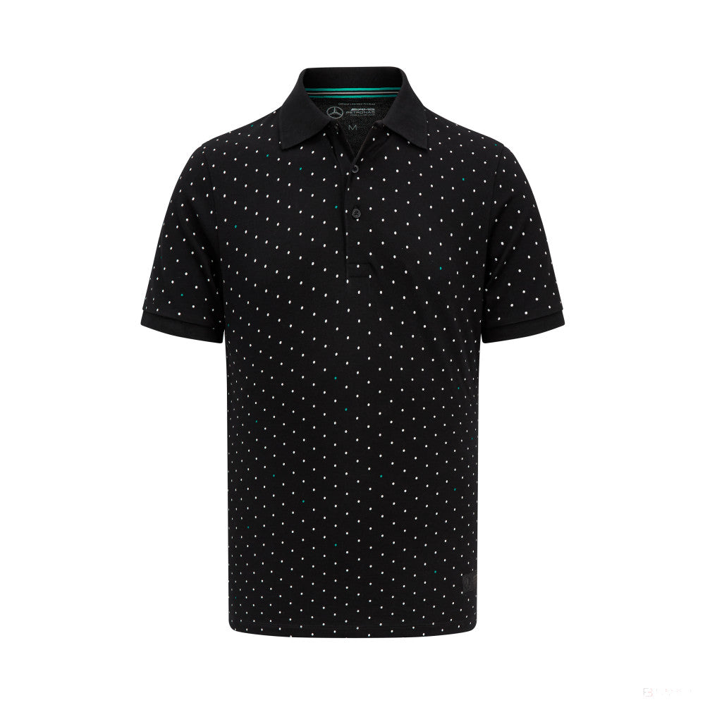 Mercedes Mens Polka Dot Polo, Black - FansBRANDS®
