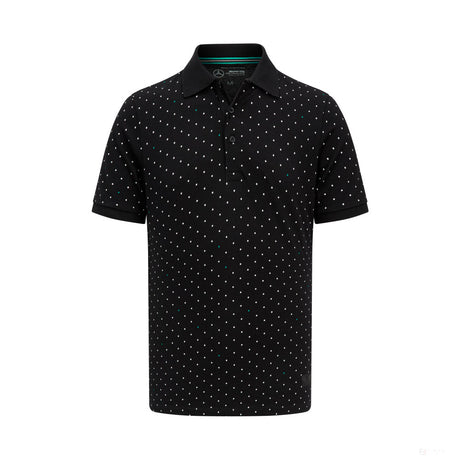Mercedes Mens Polka Dot Polo, Black - FansBRANDS®
