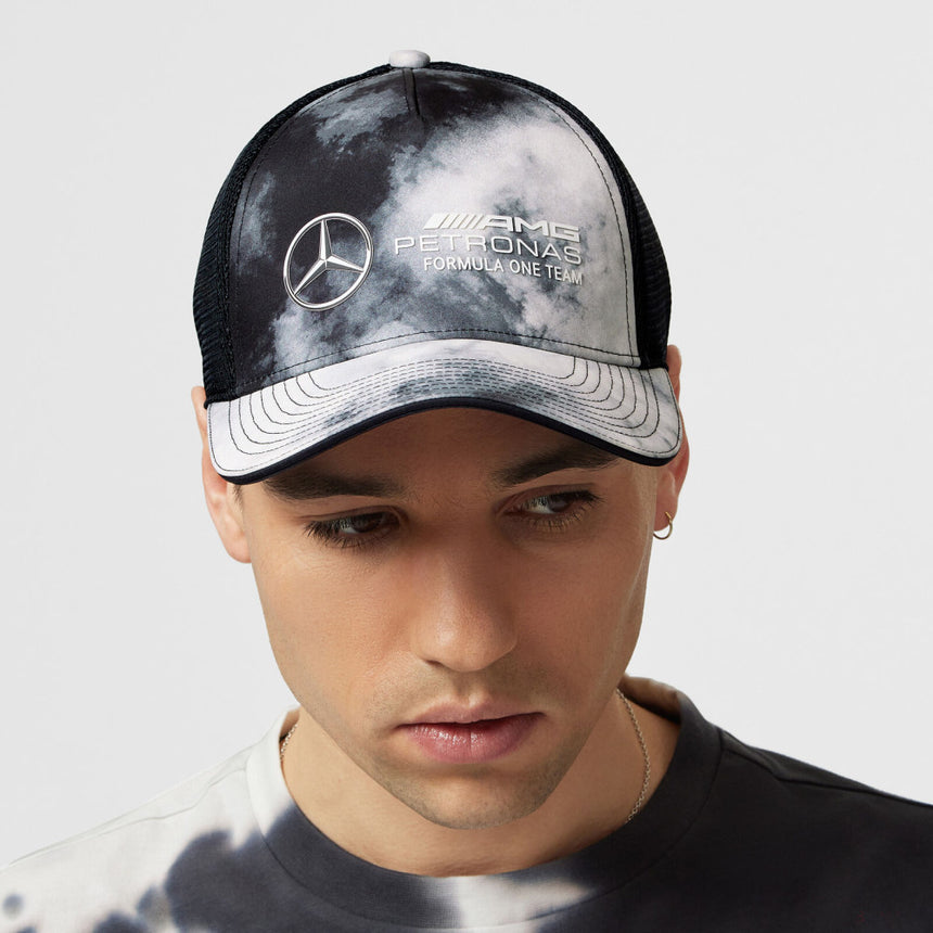 Mercedes Tie Dye Trucker Cap, Grey - FansBRANDS®