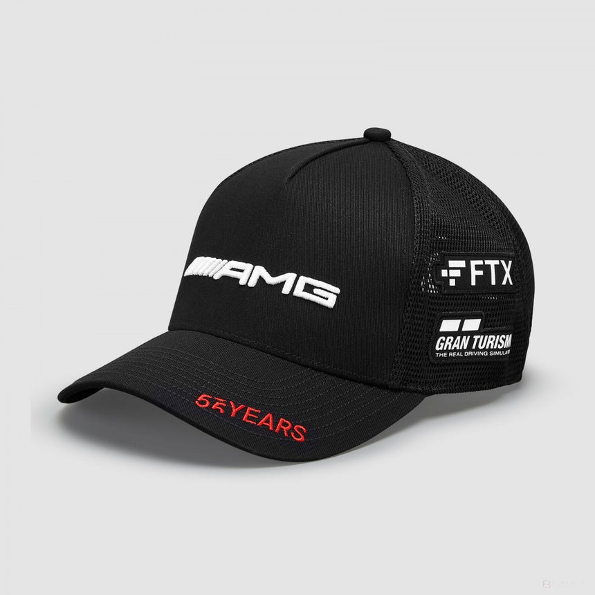 Black trucker cap with AMG logo product photo