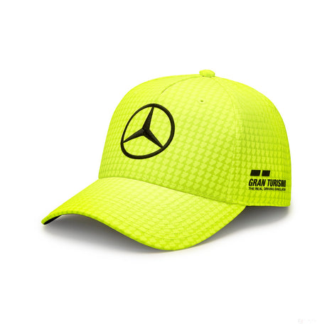 Mercedes Team Lewis Hamilton Col Driver Baseball Cap, Neon Yellow, 2023