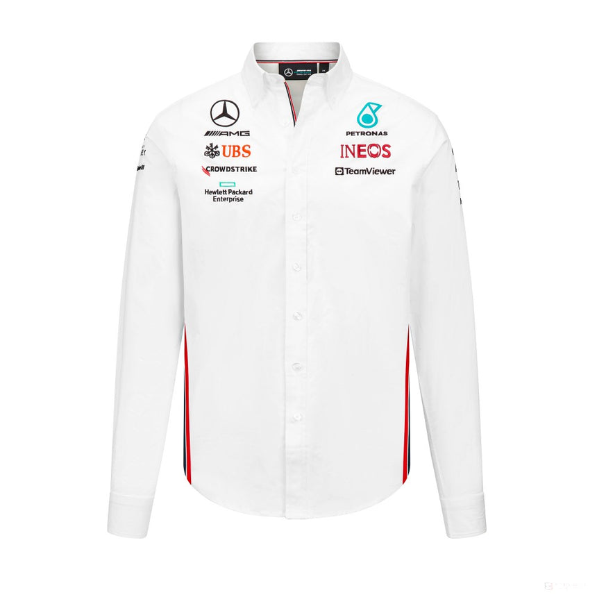 Mercedes Team Mens Team Shirt, White, 2023 - FansBRANDS®