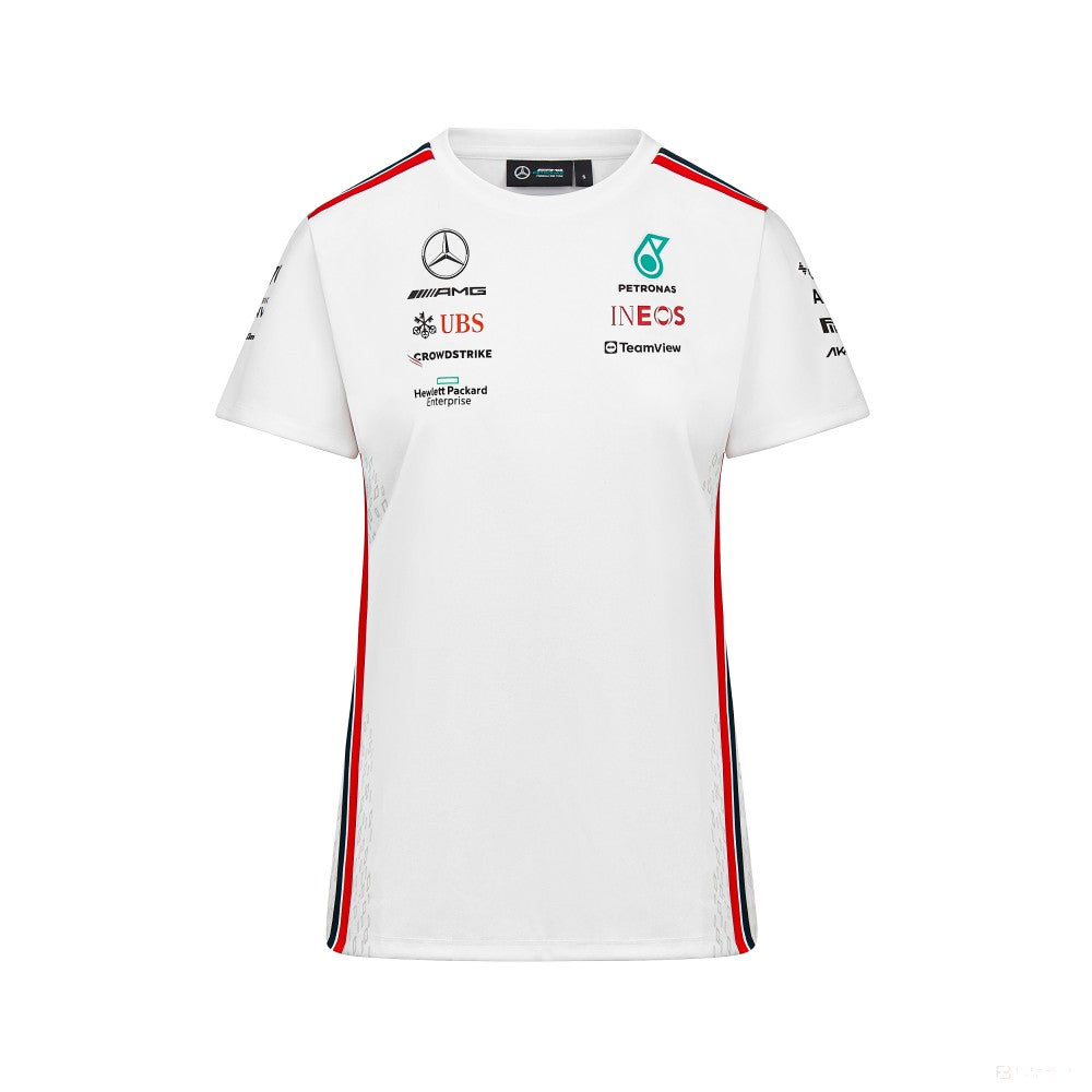 Mercedes Team Womens Driver Tee, White, 2023 - FansBRANDS®