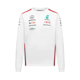 Mercedes Team Mens Long Slevee Driver Tee, White, 2023 - FansBRANDS®