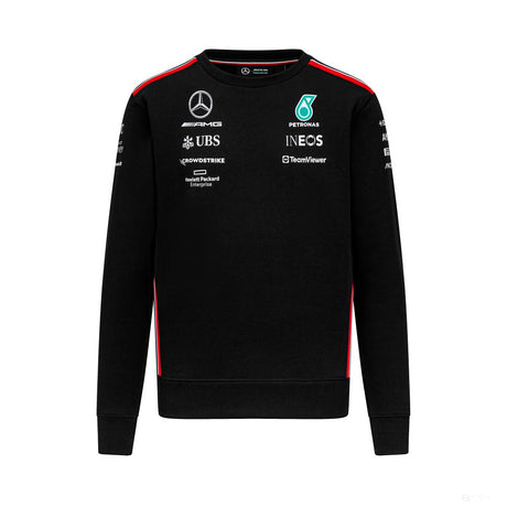 Mercedes Team Crew Sweatshirt, Black, 2023 - FansBRANDS®