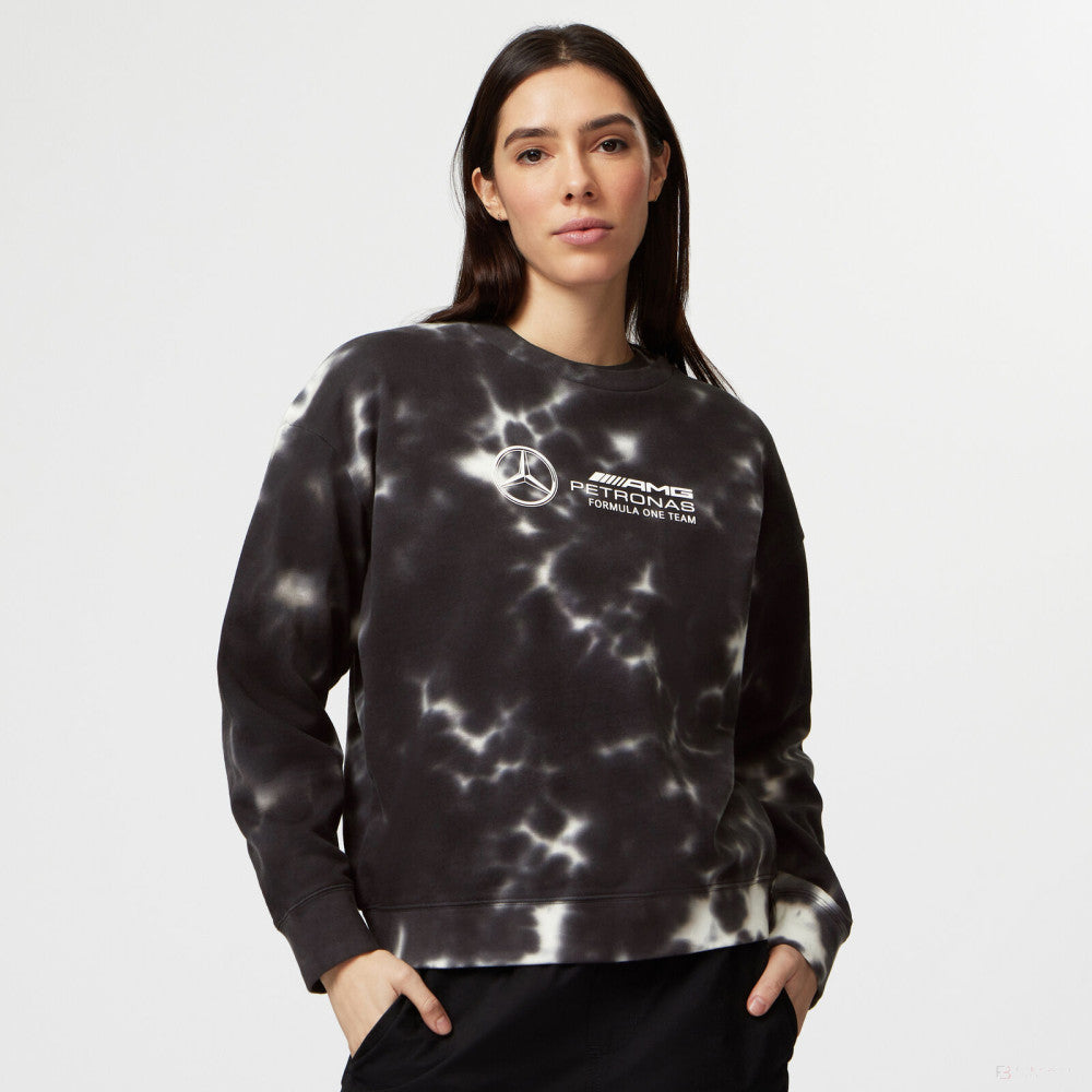 Mercedes Womens Tie Dye Crew, Grey - FansBRANDS®