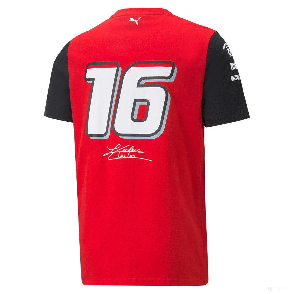 Puma Ferrari Charles Leclerc T-shirt, Red, 2022 - FansBRANDS®