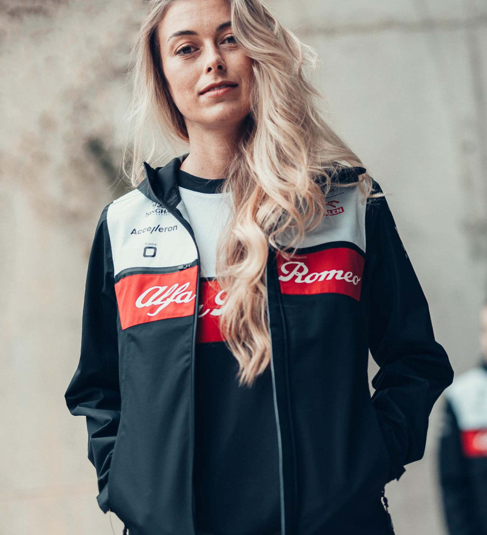 Alfa Romeo Womens Team Rain Jacket, Black, 2022 - FansBRANDS®