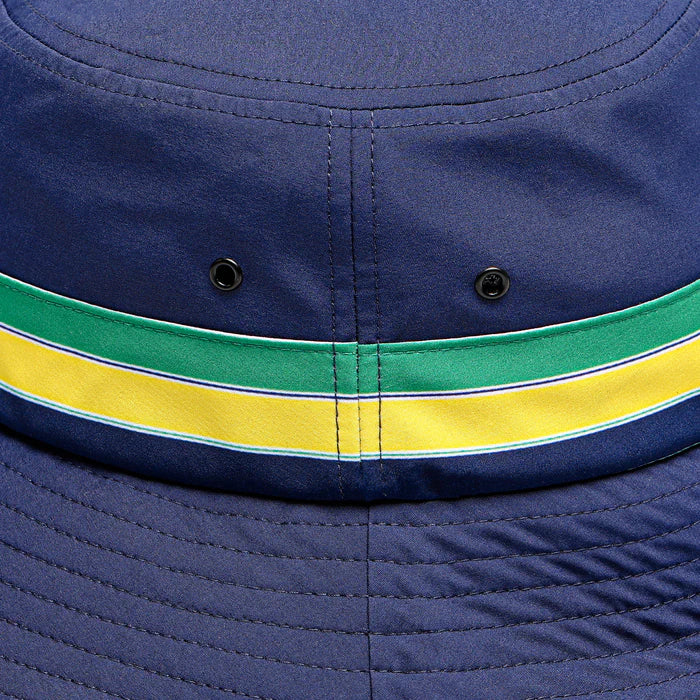 Ayrton Senna bucket hat, stripe, blue