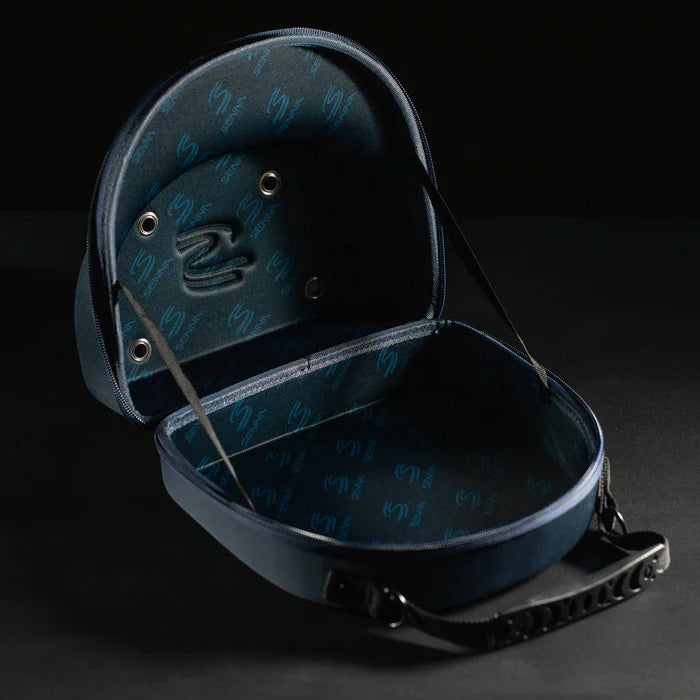 Ayrton Senna cap, Nacional, original 1984, with fabric hard case, blue